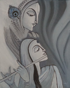 Radha Krishna in black & white
